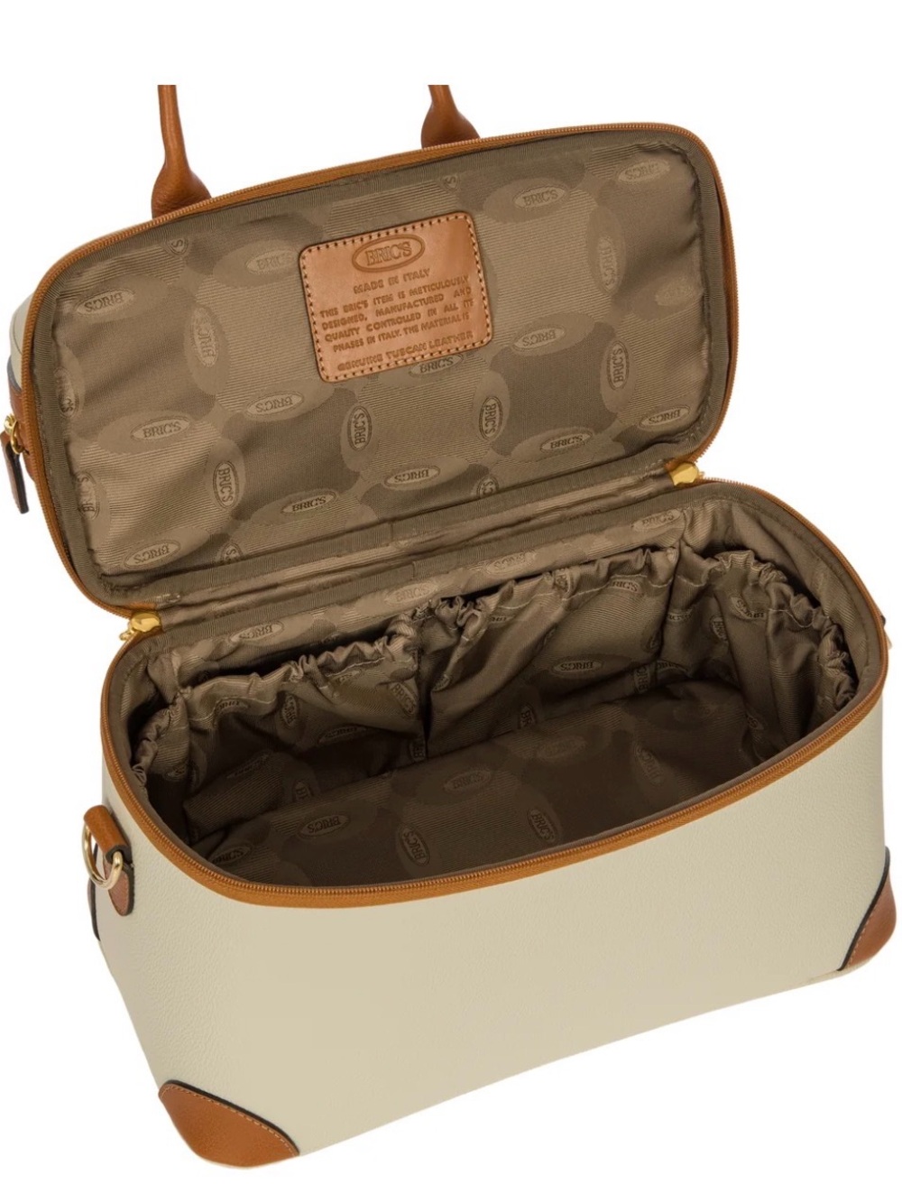 Bric’s Firenze Train Case - Cream with Tan Trim - Picture 9 of 10
